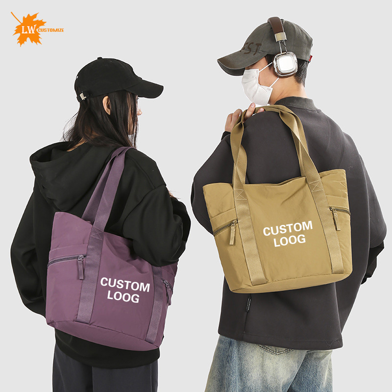 Women Bags Wholesale - 卸売カスタマイズされたトートバッグロゴジムバッグファッショナブルなショルダーバッグショッピングバッグ印刷された画像名