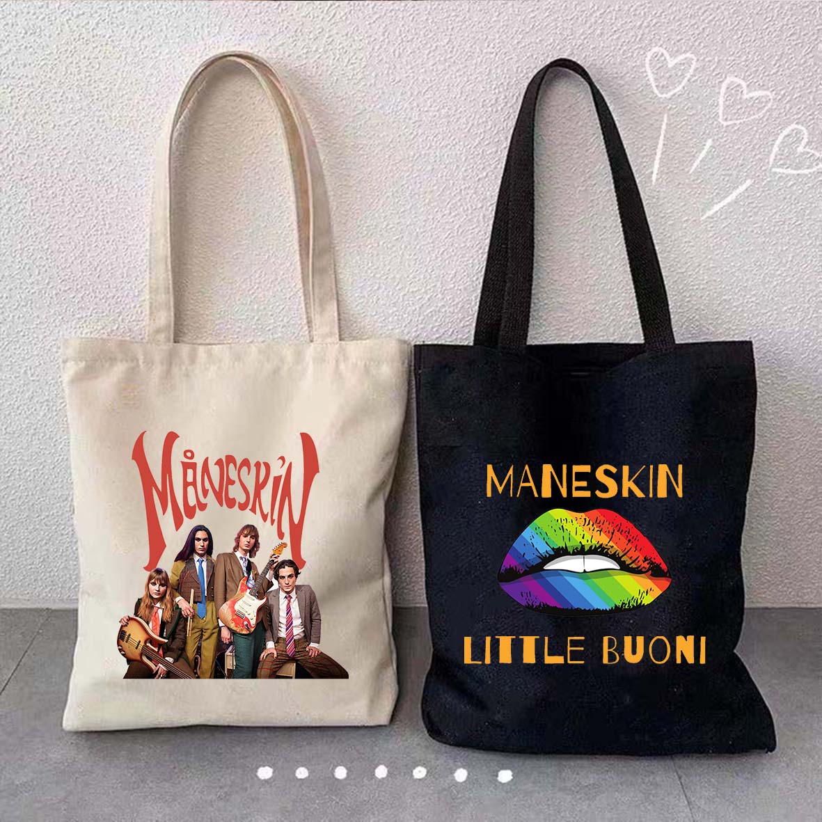 Women'S Bags Victoria - イタリア音楽ダミアーノデビッドマネスキンビクトリアダミアンショルダーショッピングキャンバストートバッグ原宿ファッションカジュアルショッパーハンドバッグ
