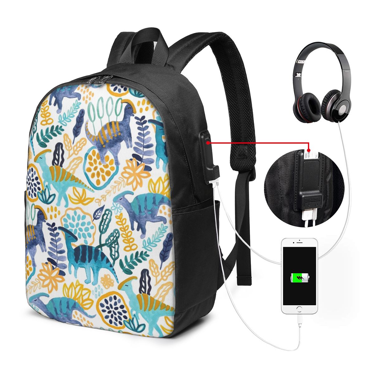 Women Bags For Laptop - ガッシュパラサウロロフスバックパック旅行ノートブックバッグコンピュータ大学生スクールバッグラップトップショルダーバッグ男性女性用