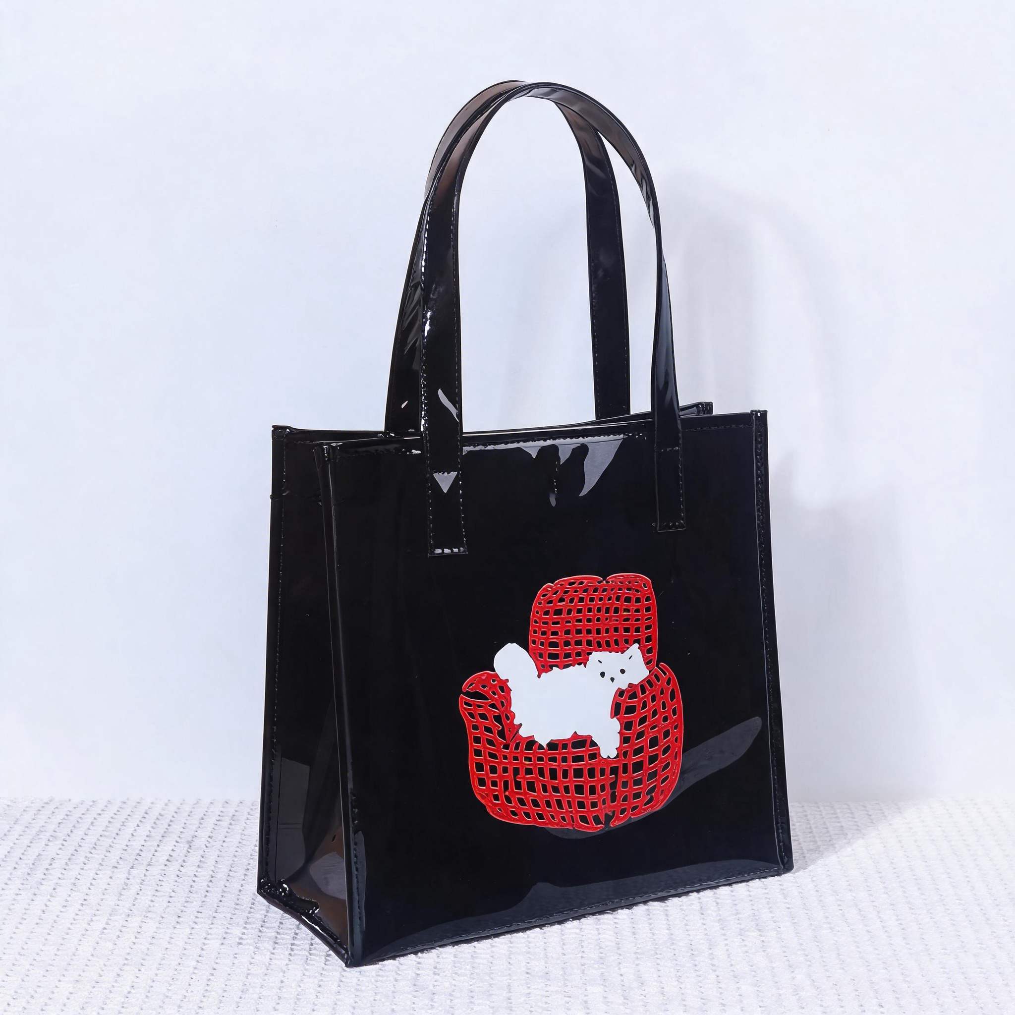 Women Bags Lv - 女性用防水PVCトートバッグ 大容量 光沢のあるショルダーバッグ ファッションハンドバッグ カジュアルワークトラベルバッグ ハロウィン