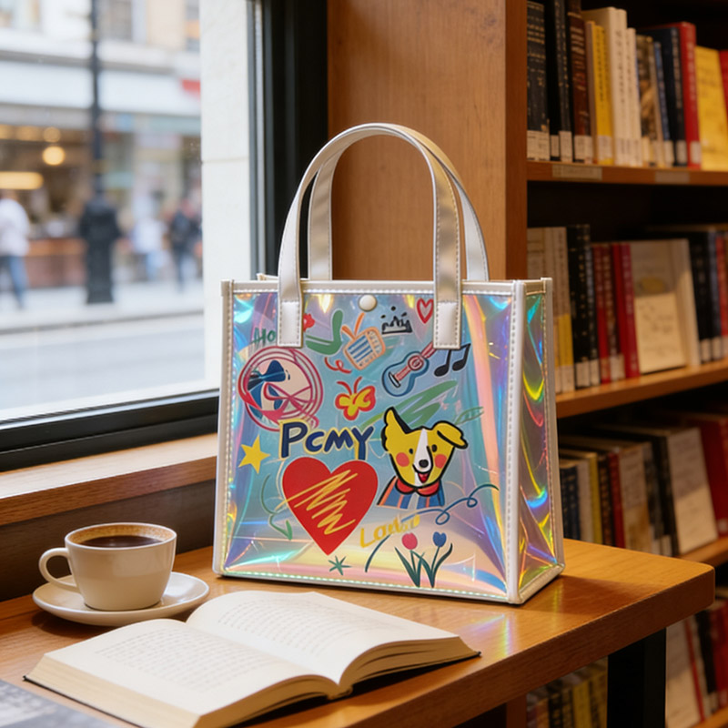 女性用ホログラフィックトートバッグ 防水透明TPUバッグ 大 - Women Bags Lv のレビューと価格