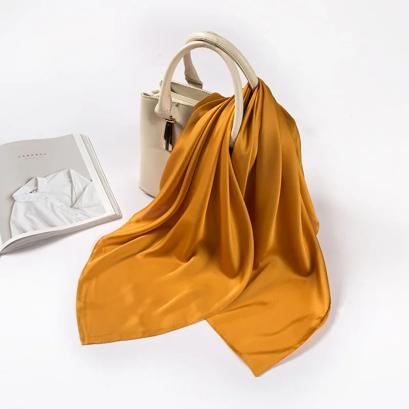 サテンスカーフ レディース 70cm 無地 スムースな表面  - Women Bags Wholesale のレビューと価格