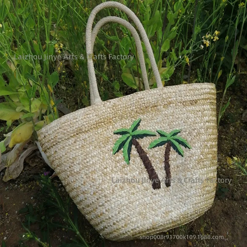 手作り刺繍入り麦わらバッグ ラタンフラミンゴ 大容量ビーチ女 - Women Bags Manufacturer のレビューと価格
