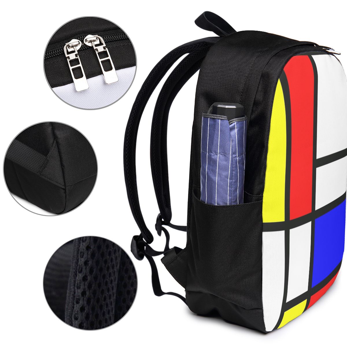 ピエト・モンドリアン構成バックパック旅行ノートブックバッグコ - Women Bags For Laptop のレビューと価格