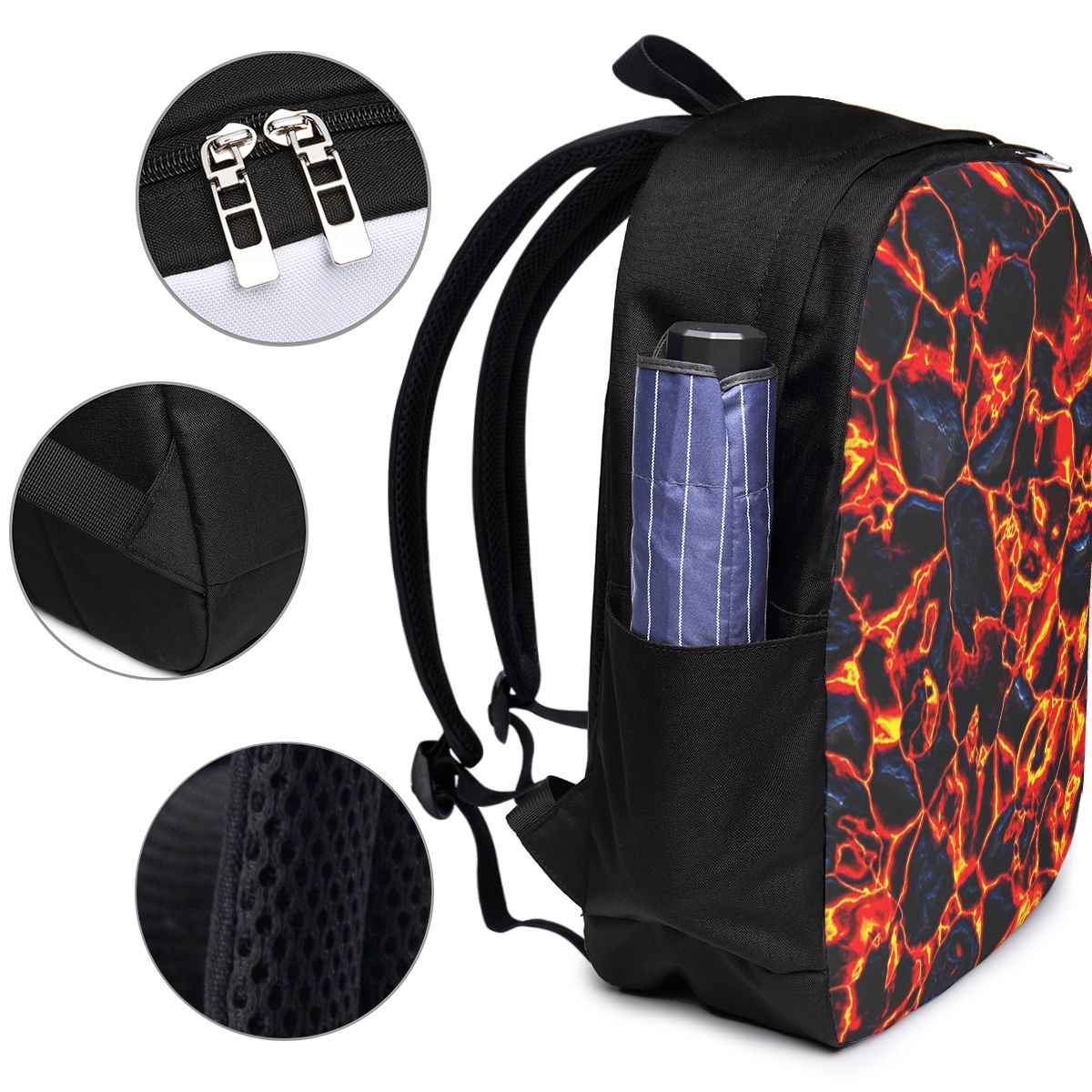 マグマ火山溶岩火災バックパック旅行ノートブックバッグコンピュ - Women Bags For Laptop のレビューと価格