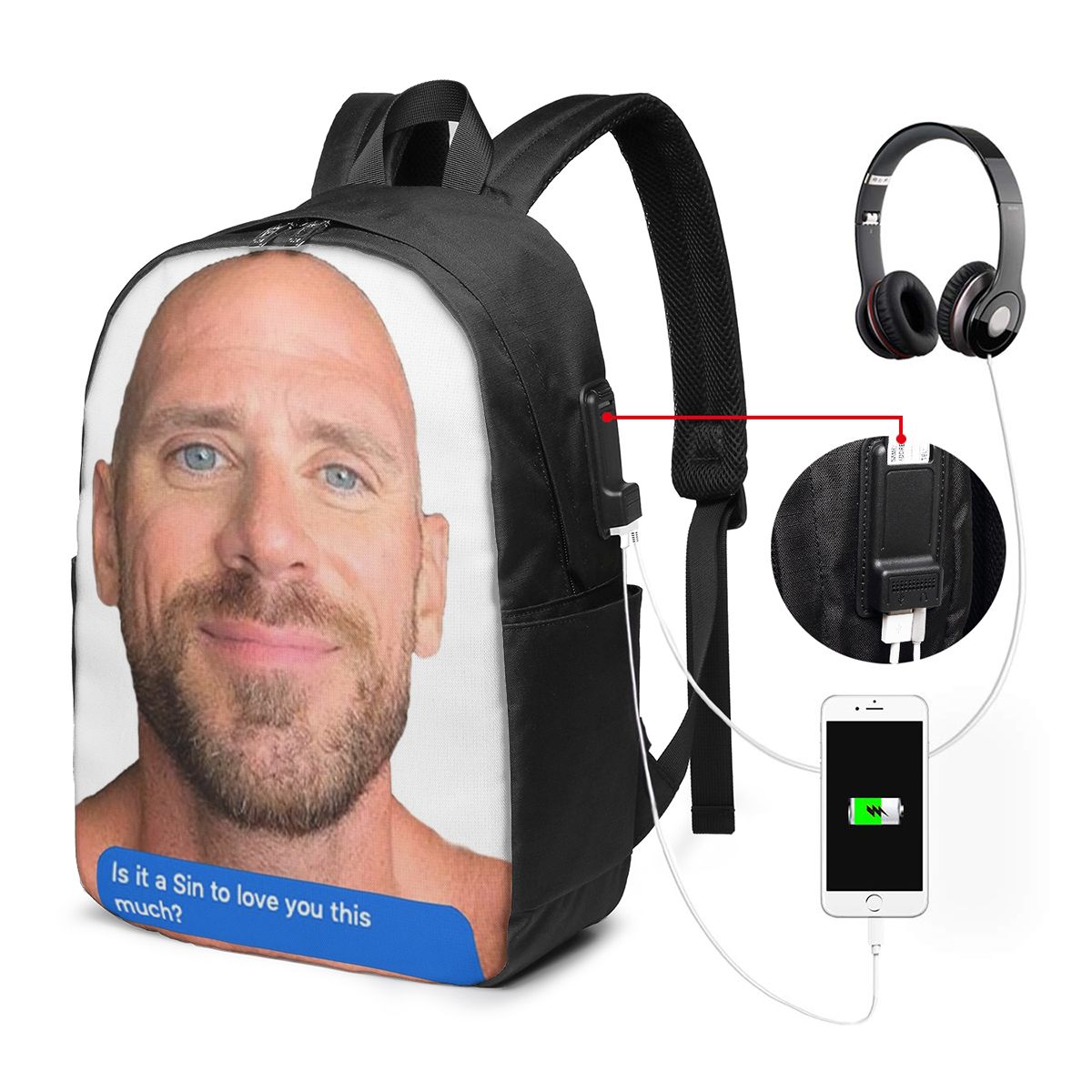 Johnny Sins Flirty Text Bubble - Women Bags For Laptop のレビューと価格