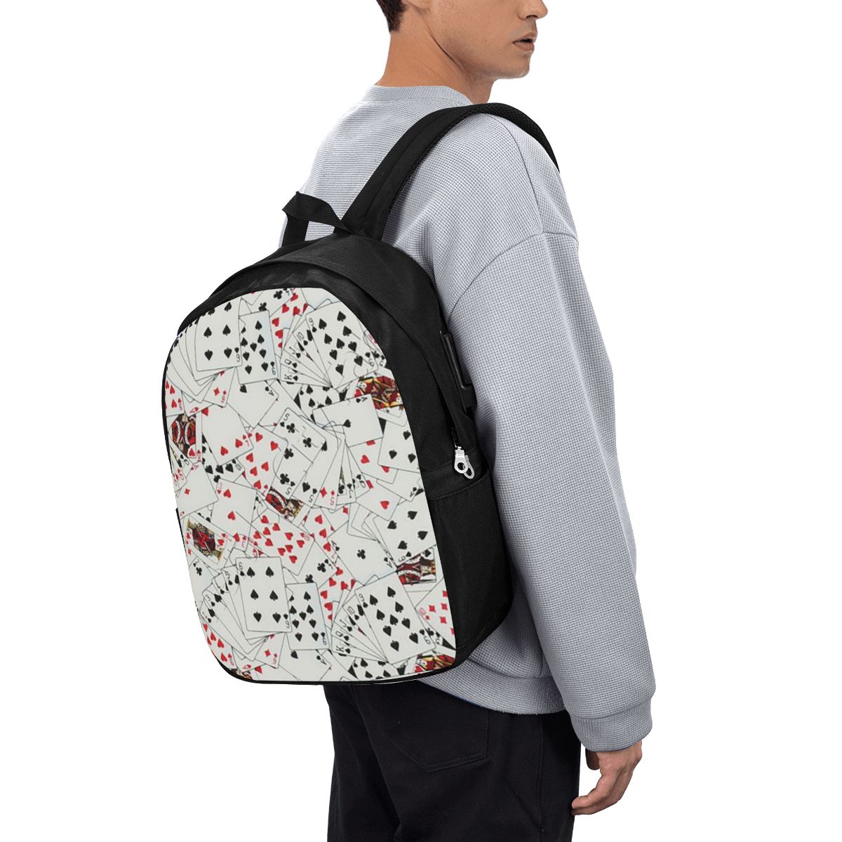 トランプポーカープリントバックパック旅行ノートブックバッグコ - Women Bags For Laptop のレビューと価格