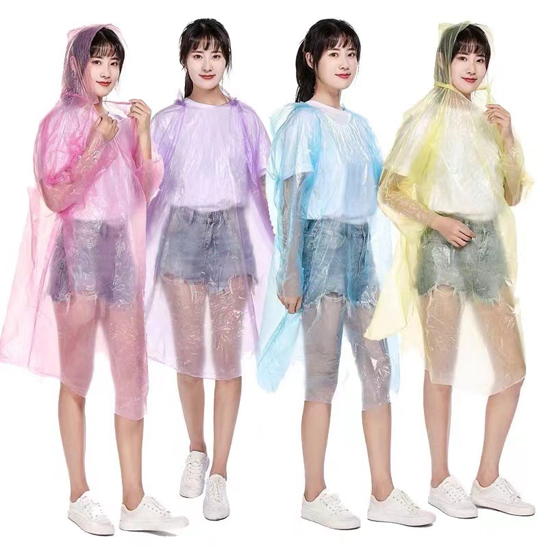 50個 カラーランダム 使い捨て透明ポンチョ 男女兼用 -  - Women Bags Manufacturer のレビューと価格