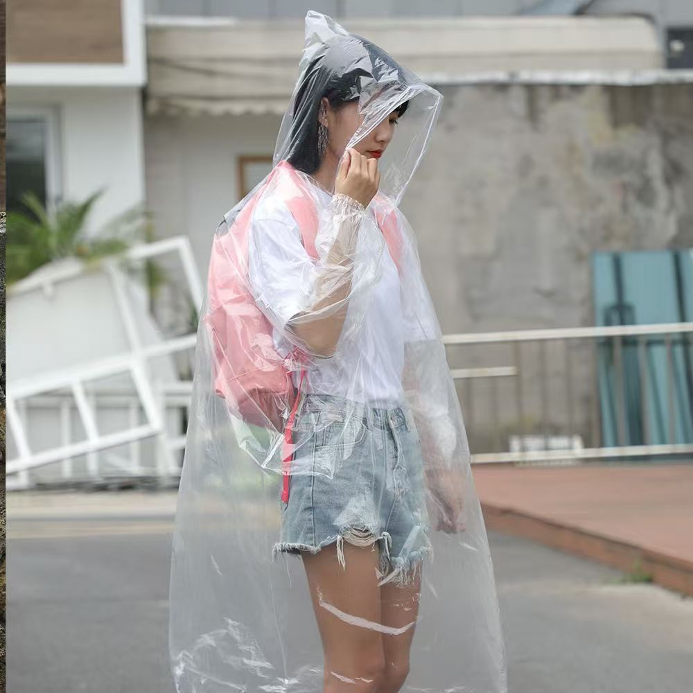 50個 カラーランダム 使い捨て透明ポンチョ 男女兼用 -  - Women Bags Manufacturer のレビューと価格