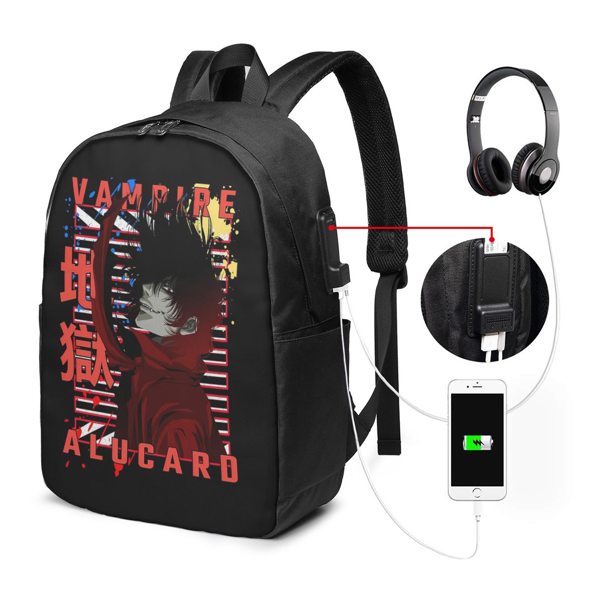 アルカード・ヘルシング漫画バックパック旅行ノートブックバッグ - Women Bags For Laptop のレビューと価格