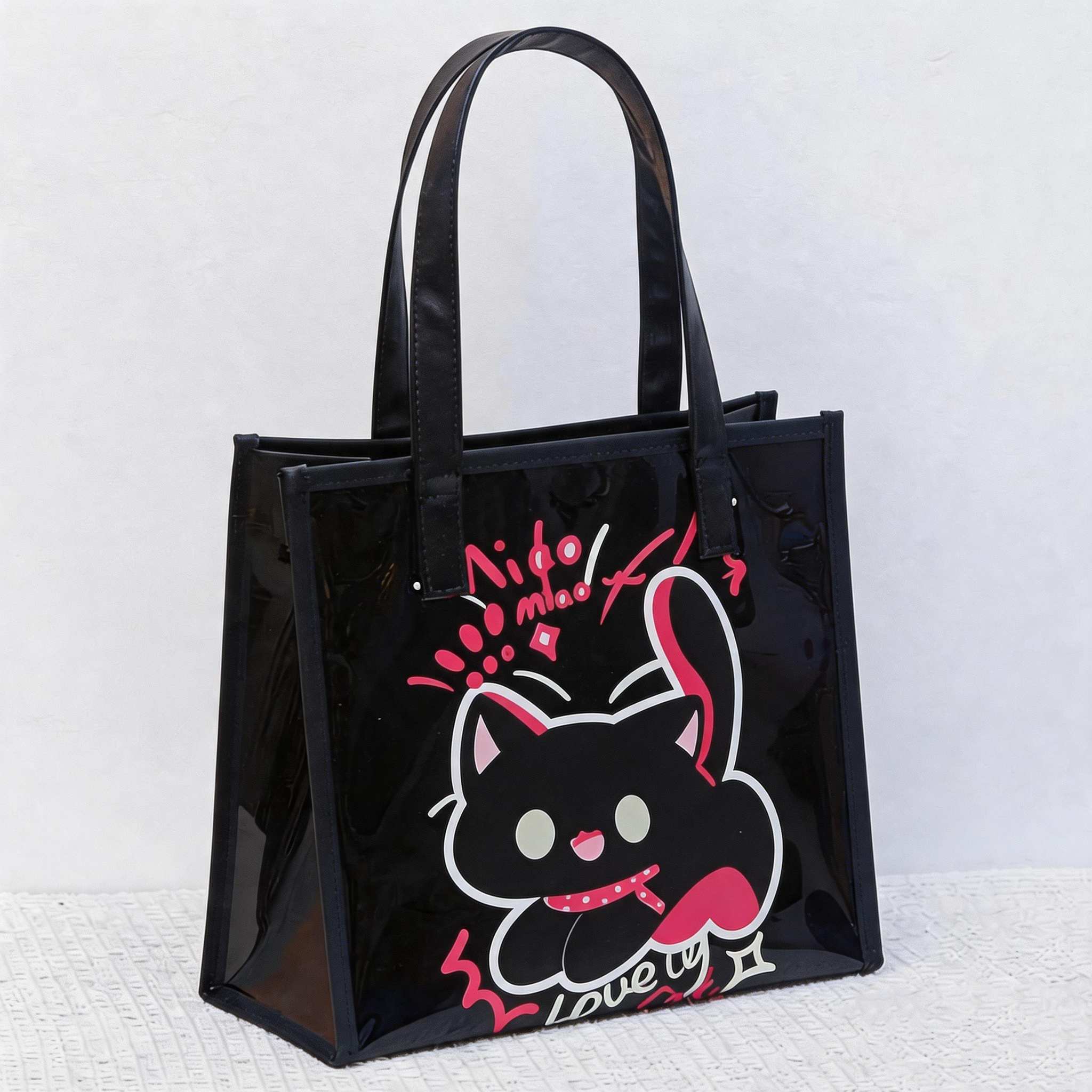 女性用PVCトートバッグ 防水大容量ショルダーバッグ ジッパ - Women Bags Lv のレビューと価格