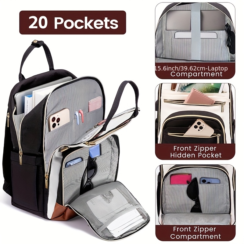 女性用ツートンカラーのノートパソコン用バックパック、防水仕様 - Women Bags For Laptop のレビューと価格