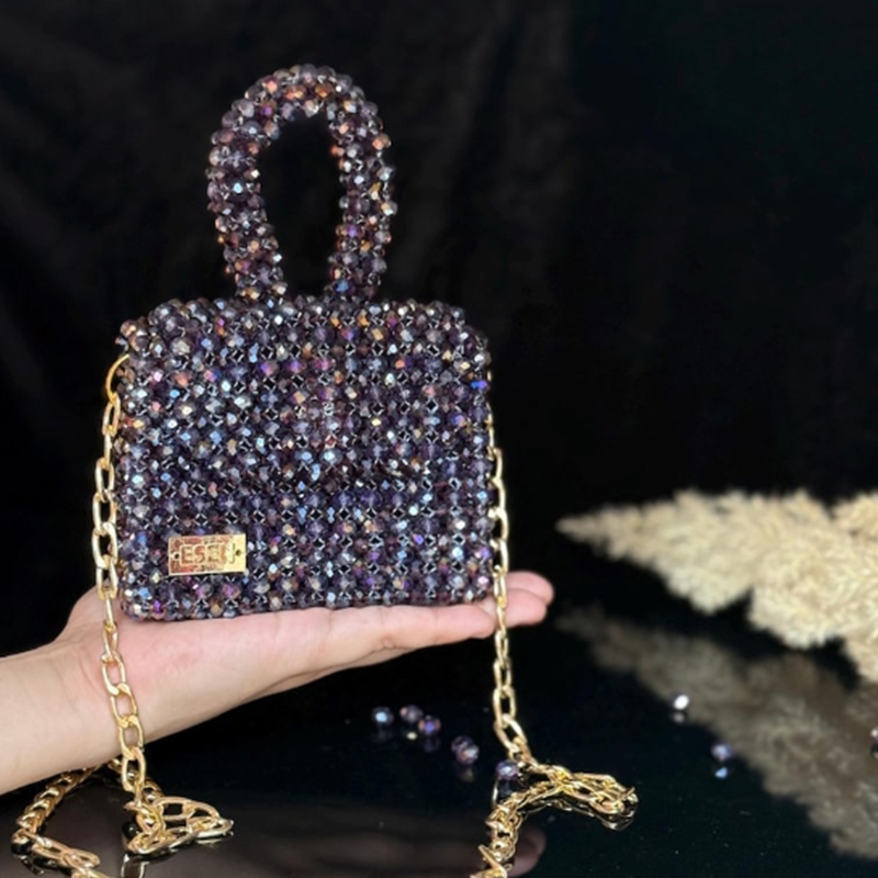 重工業製造クリスタルビーズバッグ輝く高品質の質感の女性のバッ - Women Bags Manufacturer のレビューと価格