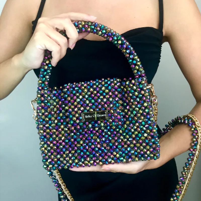 カラフルなビーズのクロスボディバッグ,ハンドバッグ,チェーン - Women Bags Wholesale のレビューと価格