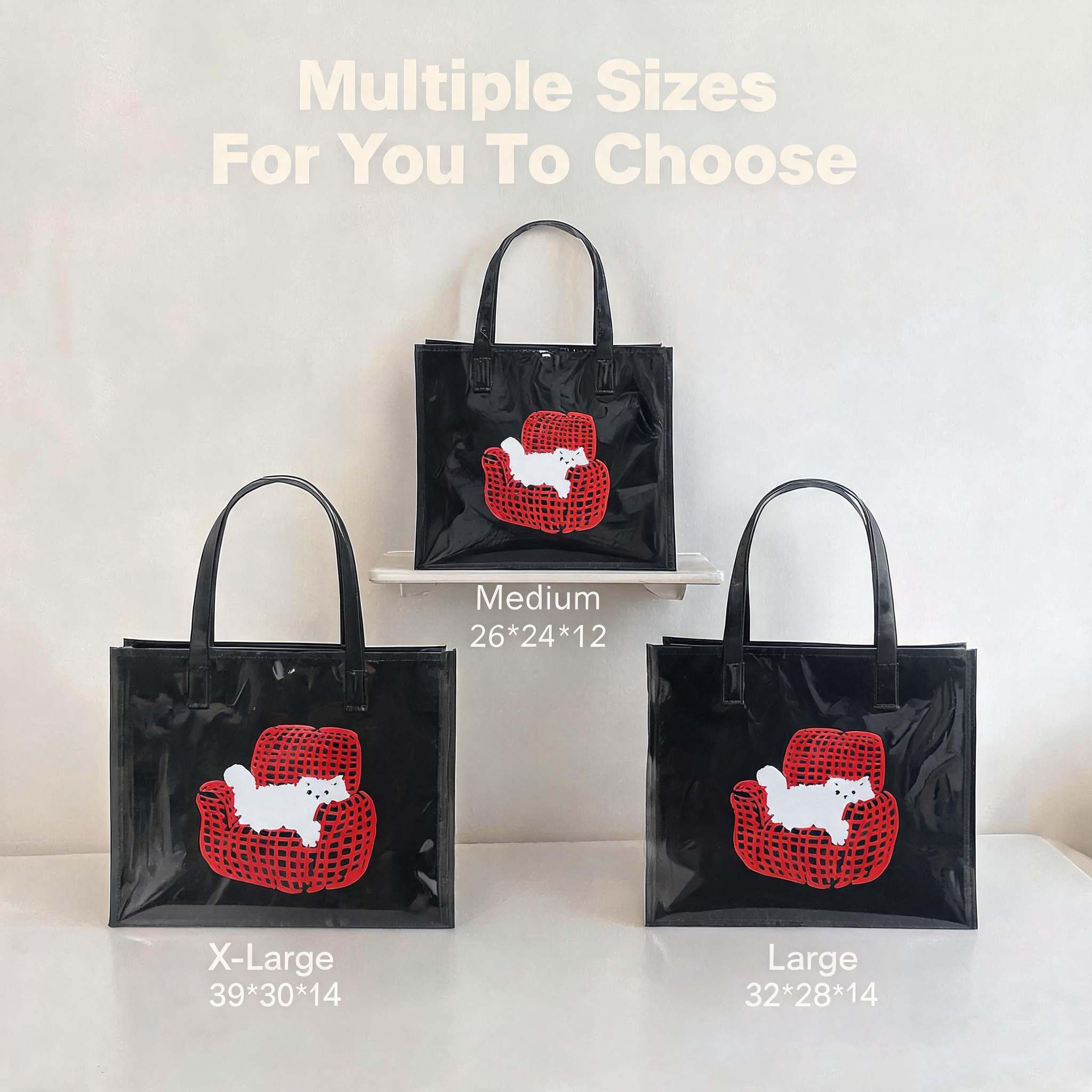 女性用防水PVCトートバッグ 大容量 光沢のあるショルダーバ - Women Bags Lv のレビューと価格