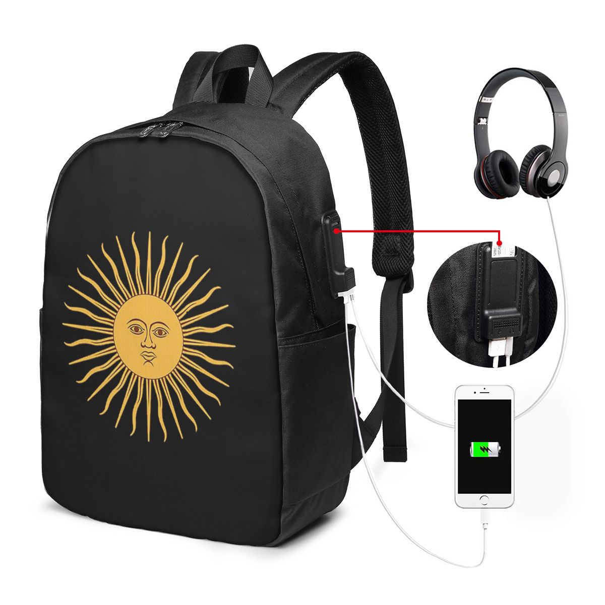 サン・オブ・メイ アルゼンチン国旗 バックパック トラベルノ - Women Bags For Laptop のレビューと価格
